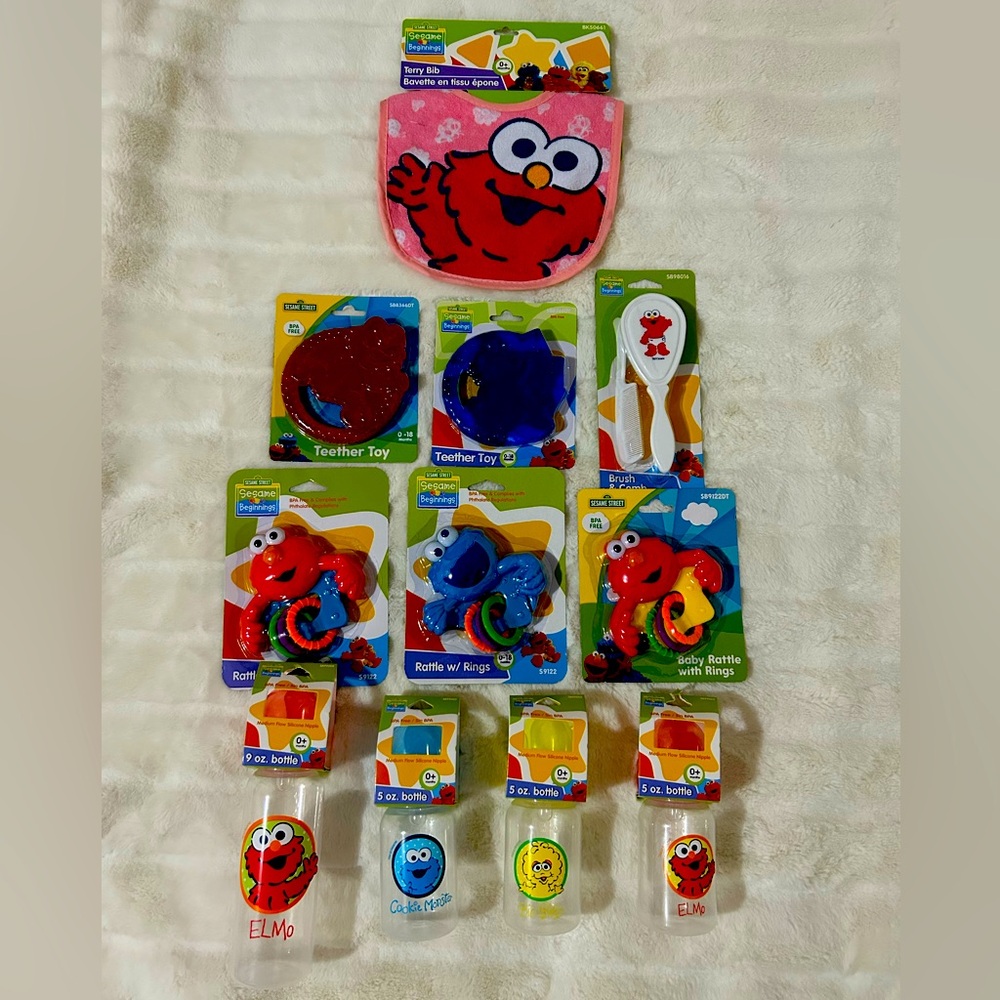 Sesame Street Sesame Beginnings Collection Baby Variety Lots Supplies 11 Pcs